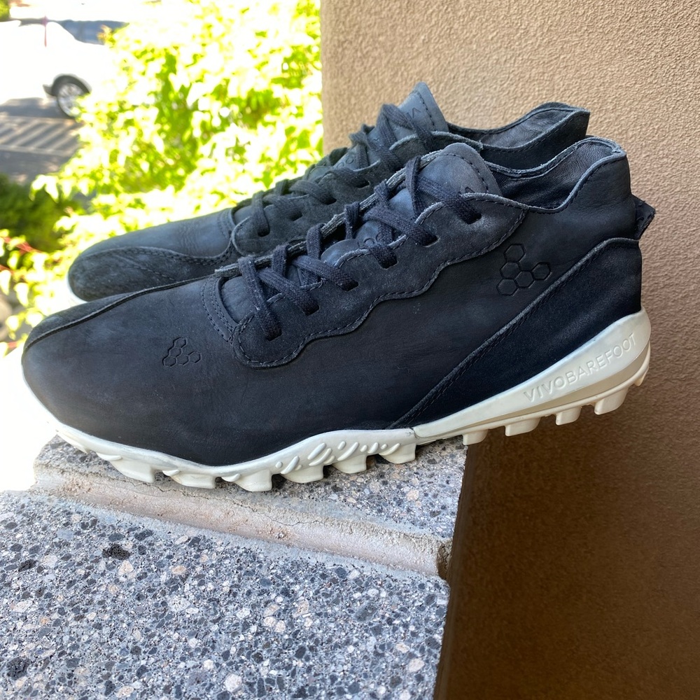 Vivo Barefoot Novus Mid-Black Trail Sneakers - Black/White - Size 44 EU / 11 US